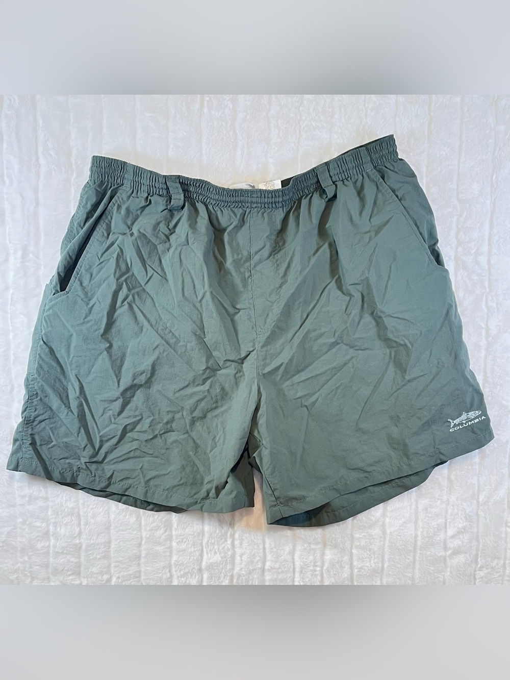 Columbia PFG Swim Trunks Men's XL Olive Green Backcast Water Fishing Shorts